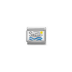 Nomination COMPOSABLE CLASSIC SYMBOLE aus Edelstahl, mit Emaille und 925er Silber verziert, (02_(Spanien))