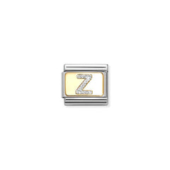 Nomination COMPOSABLE CLASSIC GLITZER-BUCHSTABEN Element aus Edelstahl, mit Emaille und 18kt Gelbgold verziert (26_Z)