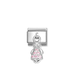 Nomination Composable Classic CHARMS Edelstahl und Silber 925 (28_(Maedchen, Rosa))