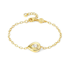 Nomination DOMINA Armband aus 925er Silber, vergoldet, dazu mit Cubic Zirkonia verziertes Schmuckelement (015_Tropfen)