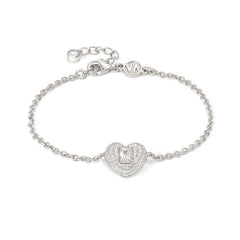 Nomination DOMINA Armband aus 925er Silber, dazu mit Cubic Zirkonia in Pavé-Fassung besetztes Schmuckelement (031_Herz)