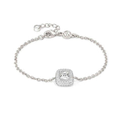 Nomination DOMINA Armband aus 925er Silber, dazu mit Cubic Zirkonia in Pavé-Fassung besetztes Schmuckelement (036_(Quadrat))