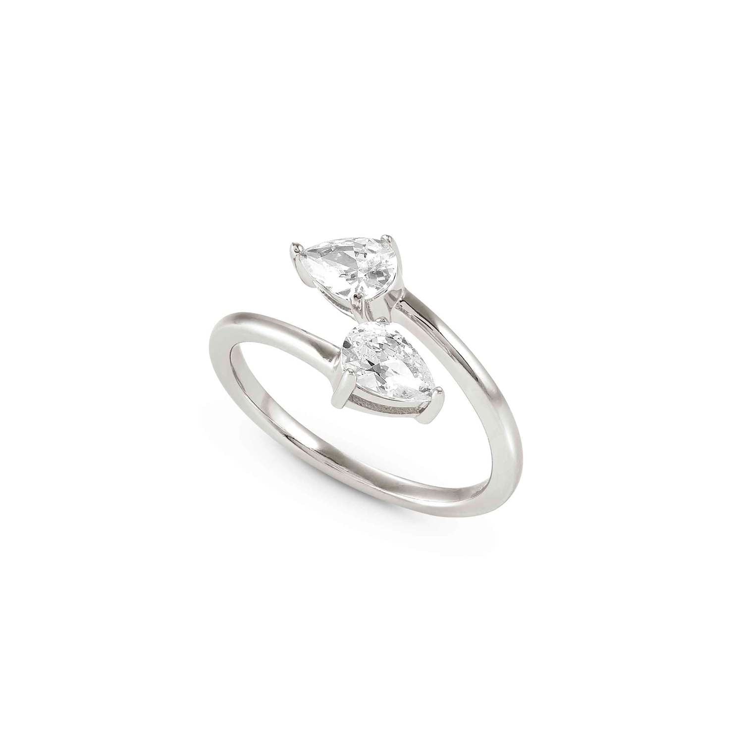 Nomination COLOUR WAVE 'Toi-et-Moi'-Ring aus 925er Silber, mit Cubic Zirkonia verziert (004_Grosse 11)