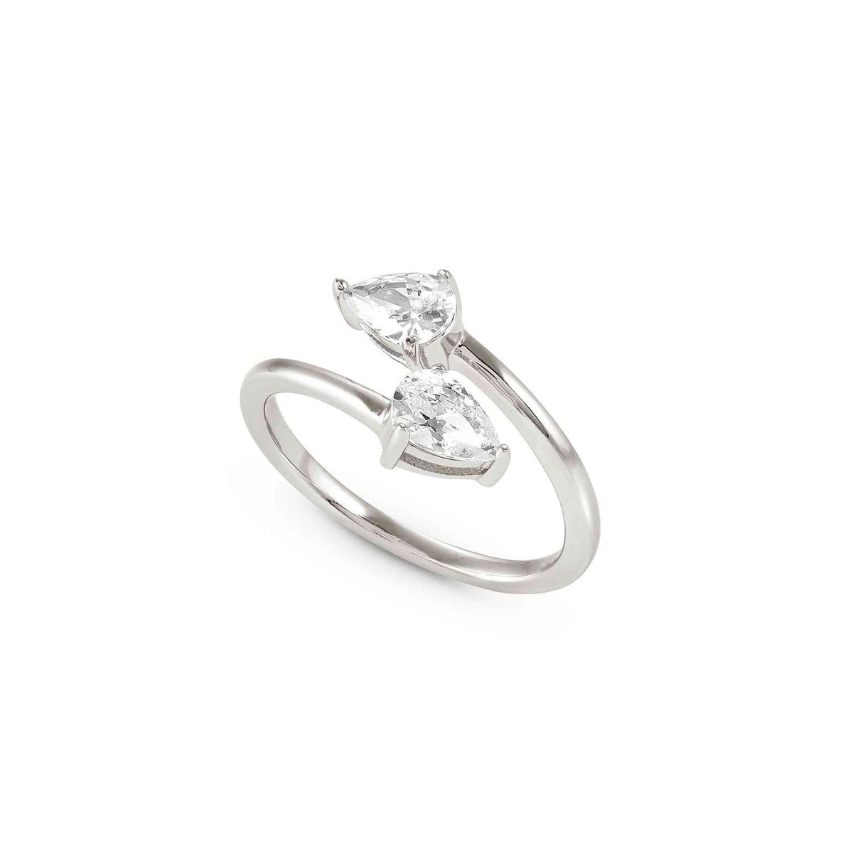 Nomination COLOUR WAVE 'Toi-et-Moi'-Ring aus 925er Silber, mit Cubic Zirkonia verziert (004_Grosse 11)