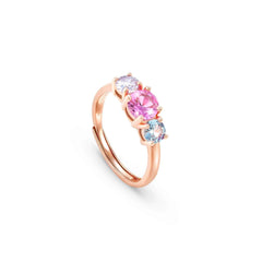 Nomination COLOUR WAVE 'Trilogy'-Ring aus 925er Silber, mit Cubic Zirkonia verziert (011_Rosevergoldet)