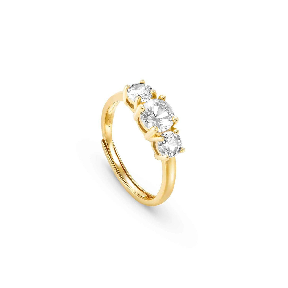 Nomination COLOUR WAVE 'Trilogy'-Ring aus 925er Silber, mit Cubic Zirkonia verziert (012_(Gelb vergoldet))