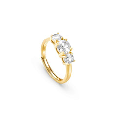 Nomination COLOUR WAVE 'Trilogy'-Ring aus 925er Silber, mit Cubic Zirkonia verziert (012_(Gelb vergoldet))