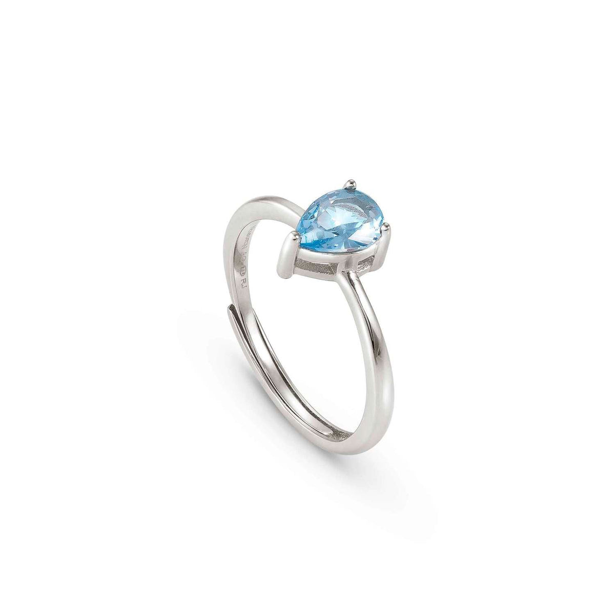 Nomination COLOUR WAVE 'Solitaer'-Ring aus 925er Silber, mit Cubic Zirkonia verziert (029_(Silber, Hellblau))