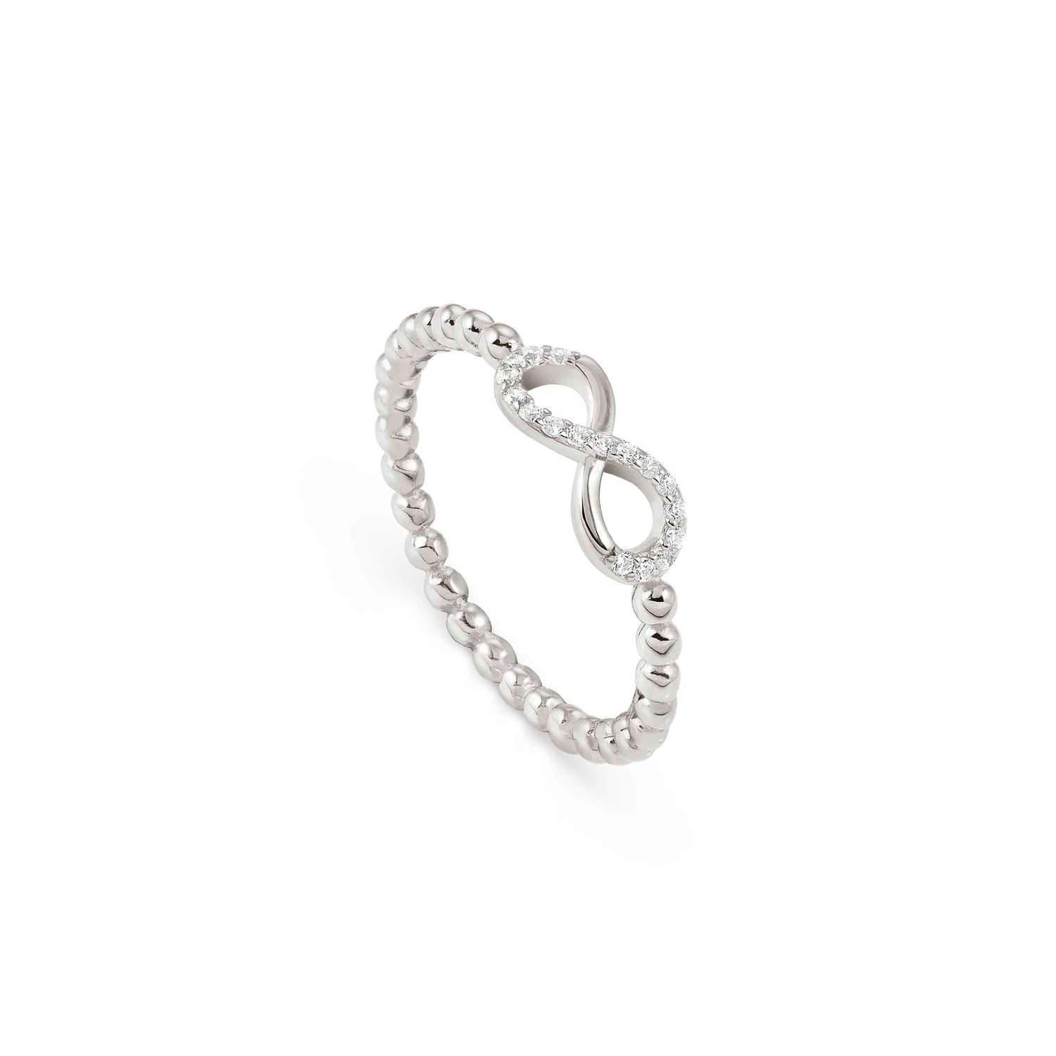 Nomination LOVECLOUD Ring aus 925er Silber, dazu mit Cubic Zirkonia besetztes Schmuckelement (006_Infinity Silber-004_Grosse 11)
