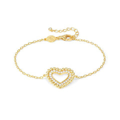 Nomination LOVECLOUD Armband aus 925er Silber, dazu mit Cubic Zirkonia besetztes Schmuckelement (008_Herz Gelbgold)