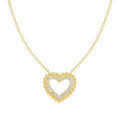 Nomination LOVECLOUD Halskette aus 925er Silber, dazu mit Cubic Zirkonia besetzter Anhaenger (008_Herz Gelbgold)