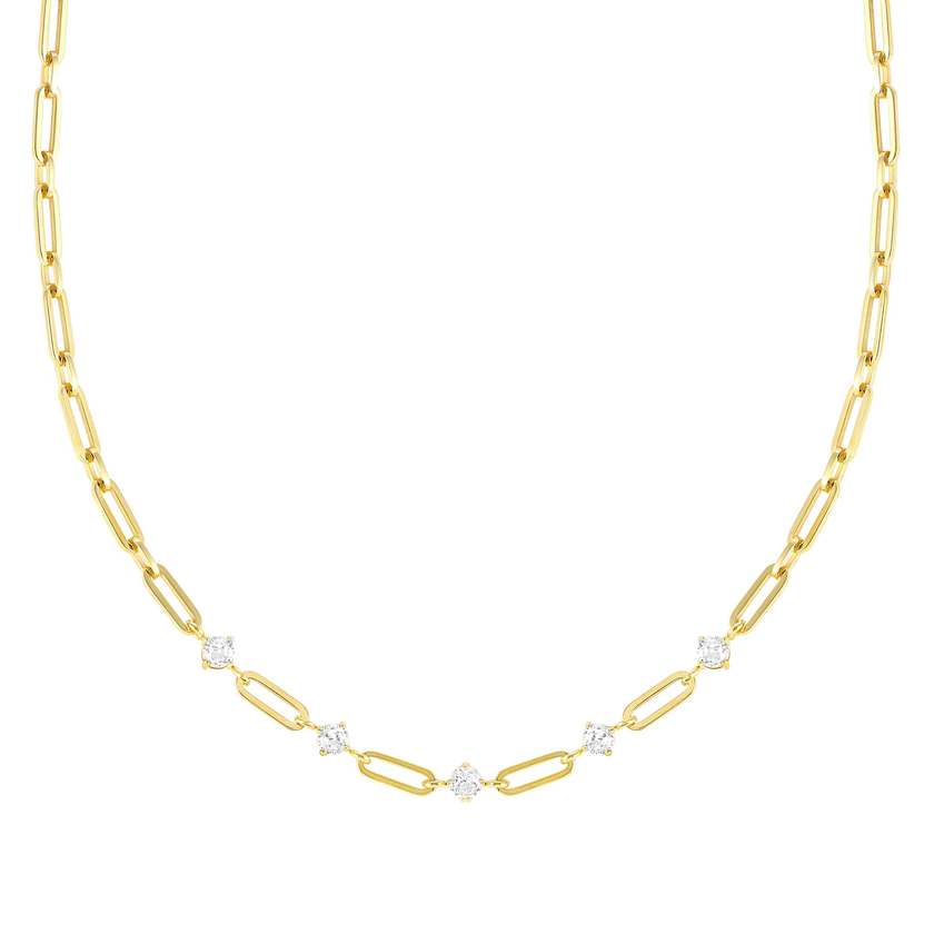 Nomination CHAINSOFSTYLE Halskette (L: 46cm) aus Edelstahl, mit Cubic Zirkonia verziert (012_(Gelb vergoldet))