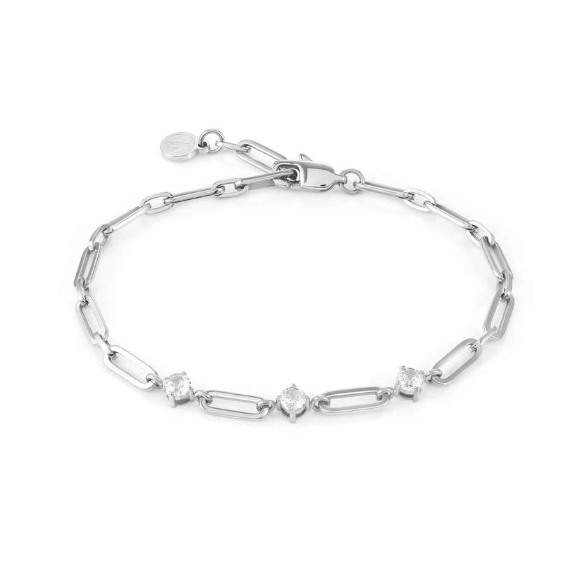 Nomination CHAINSOFSTYLE Armband aus Edelstahl, mit Cubic Zirkonia verziert (001_Edelstahl)