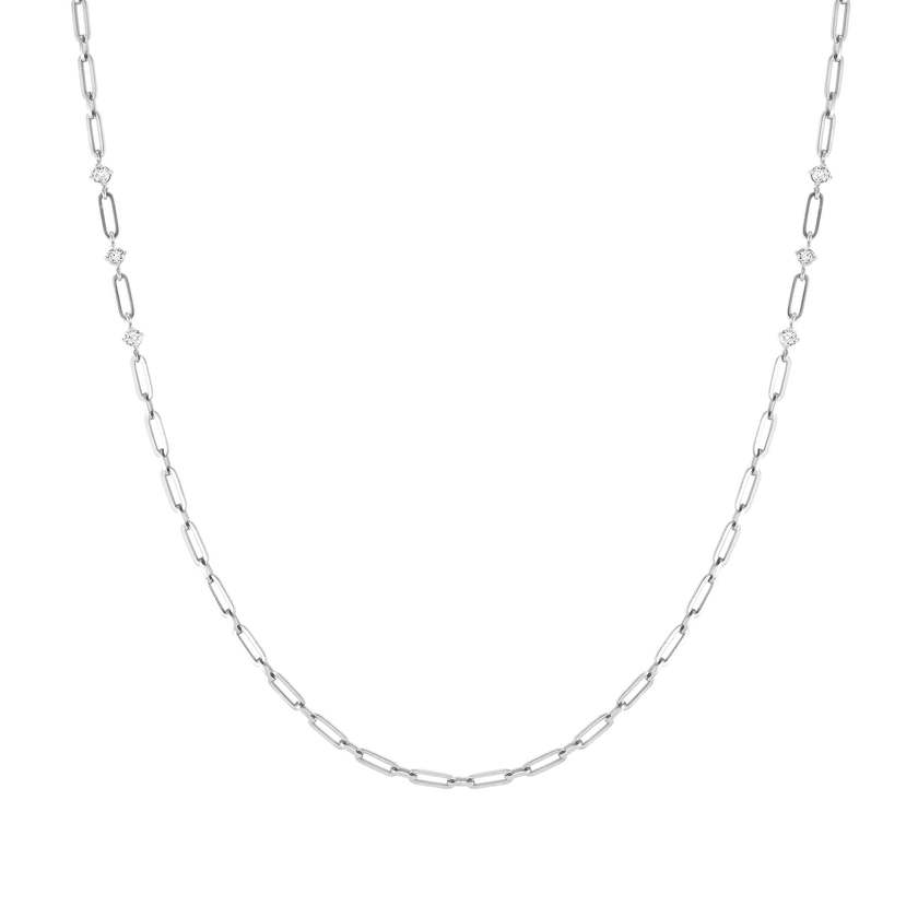 Nomination CHAINSOFSTYLE Halskette (L: 95cm) aus Edelstahl, mit Cubic Zirkonia verziert (001_Edelstahl)