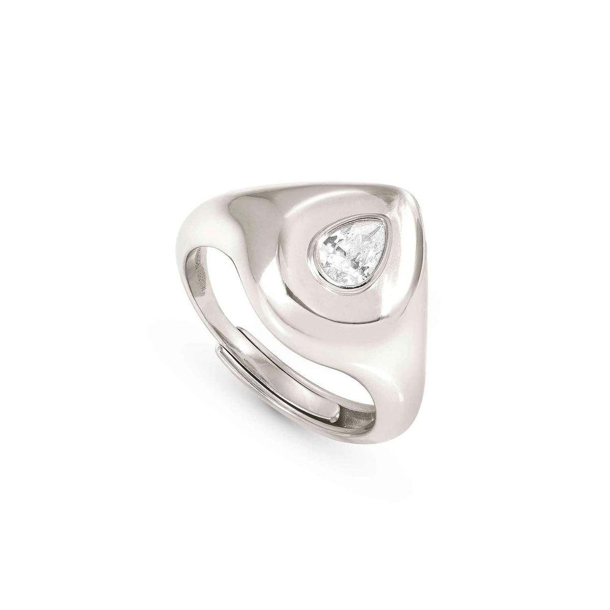 Nomination DOMINA Ring aus 925er Silber, mit Cubic Zirkonia verziert (015_Tropfen-006_Grosse 15)