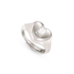 Nomination DOMINA Ring aus 925er Silber, mit Cubic Zirkonia verziert (031_Herz-006_Grosse 15)