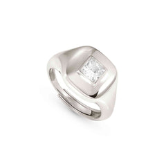 Nomination DOMINA Ring aus 925er Silber, mit Cubic Zirkonia verziert (036_(Quadrat)-004_Grosse 11)