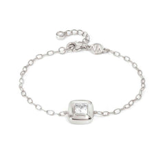Nomination DOMINA Armband aus 925er Silber, dazu mit Cubic Zirkonia verziertes Schmuckelement (036_(Quadrat))