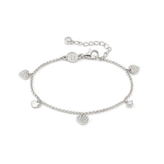 Nomination LUCENTISSIMA Armband aus 925er Silber, mit Charm-Anhängern und Cubic Zirkonia-Pavés verziert (001_Silbernes Herz)