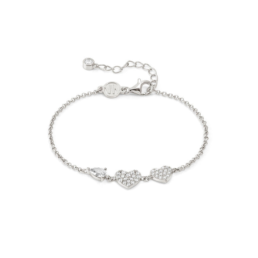 Nomination LUCENTISSIMA Armband aus 925er Silber, mit Cubic Zirkonia-Paves verziert (001_Silbernes Herz)