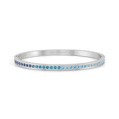 Nomination PRETTY BANGLES Armreif aus Edelstahl (Small), mit Cubic Zirkonia besetzt (003_HELLBLAU)