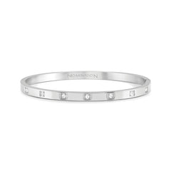 Nomination PRETTY BANGLES Armreif aus Edelstahl (Small), mit Cubic Zirkonia-Steinen verziert (001_Edelstahl)