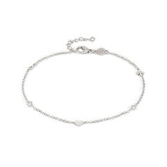 Nomination ANKLETS Fusskette aus 925er Silber, mit Cubic Zirkonia verziert (050_gemischt)