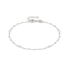 Nomination ANKLETS Fusskette aus 925er Silber, mit Cubic Zirkonia verziert (062_(Brillant))