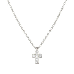 Nomination CARISMATICA Halskette aus 925er Silber, dazu Kreuz-Anhaenger (klein), mit Cubic Zirkonia besetzt (031_(Weiss, Silber))