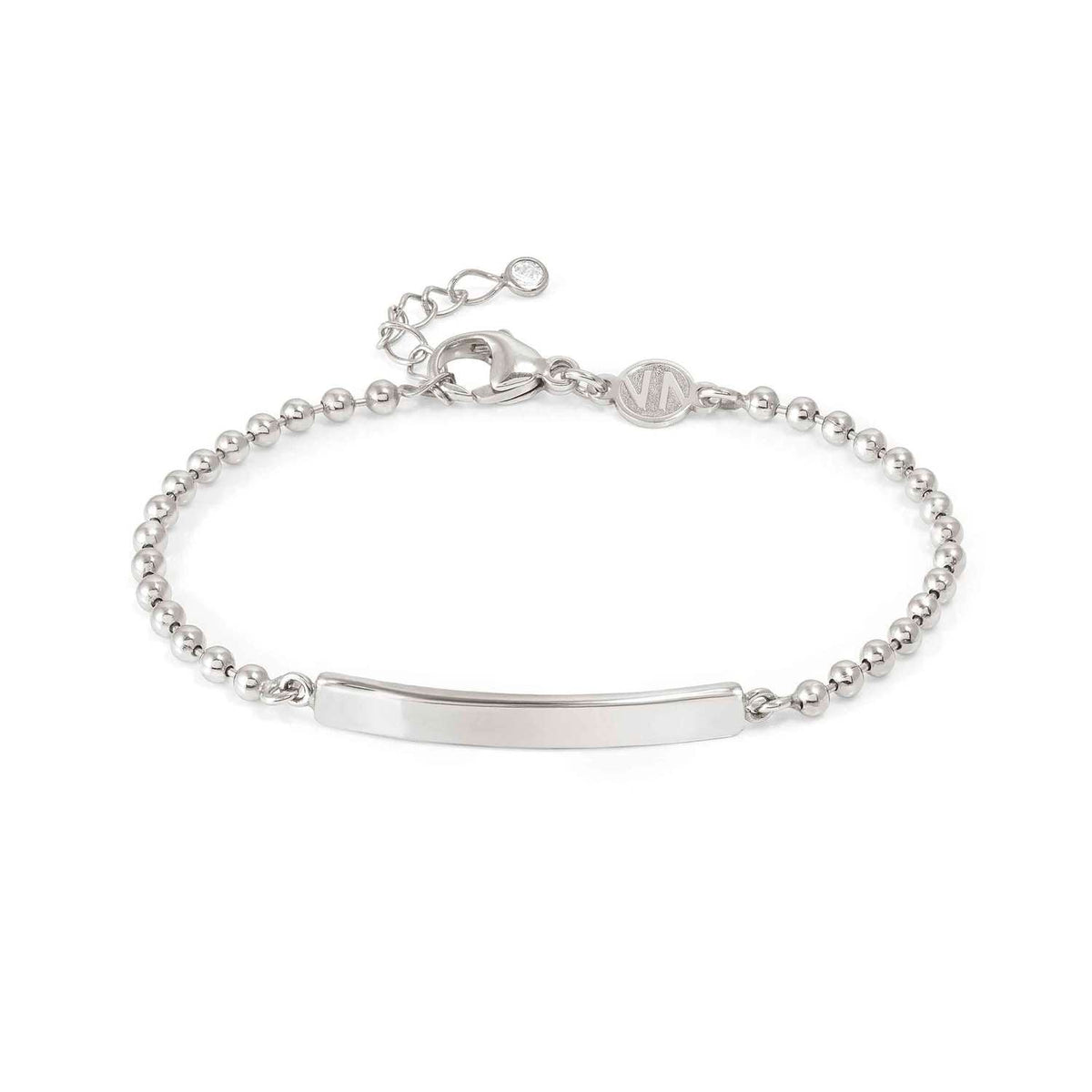 Nomination MESSAGGI D'AMORE Kugelarmband mit individuell gravierter Plakette, aus 925er Silber (058_(Plakette))