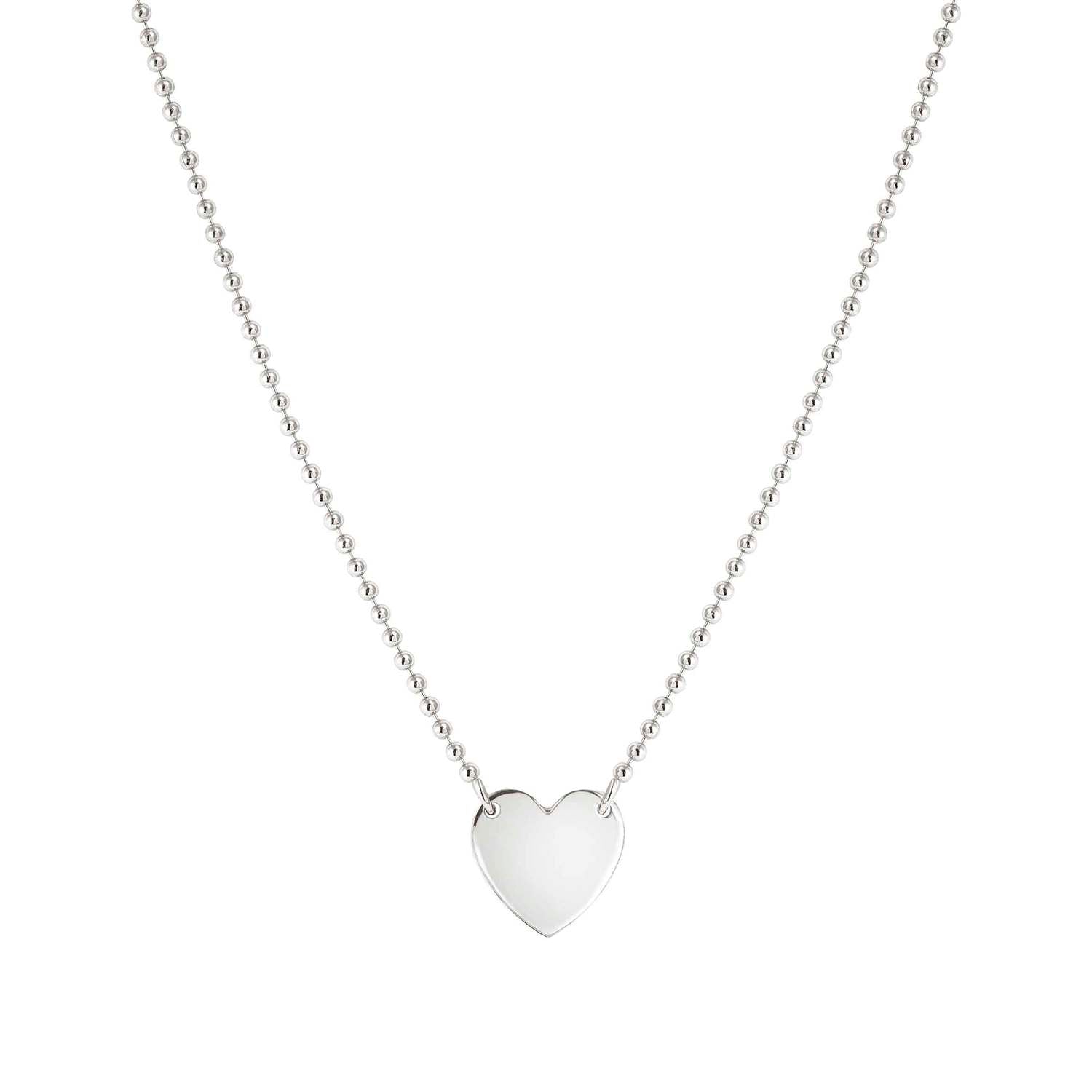 Nomination MESSAGGI D'AMORE Kugelhalskette mit individuell gravierter Plakette, aus 925er Silber (022_Herz)