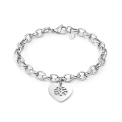 Nomination SEMPRE CON ME Armband aus Edelstahl, dazu individuell gravierter Charmanhaenger (030_(Herz mit Lebensbaum))