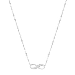 Nomination SEMPRE CON ME Halskette aus Edelstahl, dazu individuell gravierter Anhaenger (026_Unendlich-Zeichen)