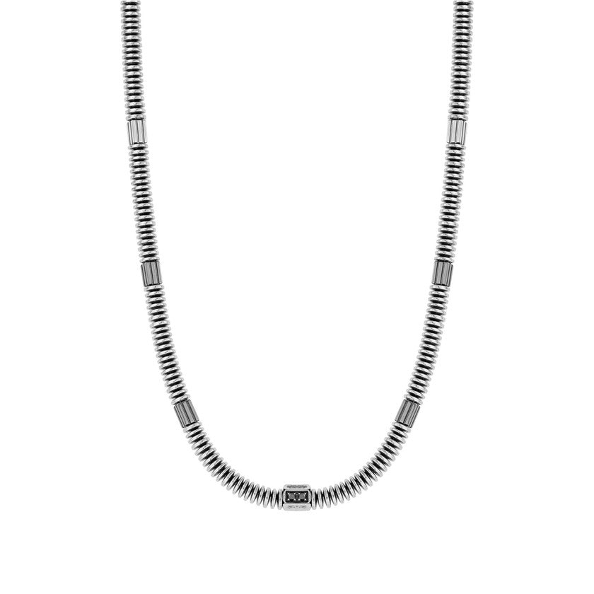 Nomination B-YOND HYPER EDITION Scheiben-Halskette aus Edelstahl, mit Cubic Zirkonia verziert (001_Edelstahl)