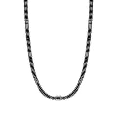 Nomination B-YOND HYPER EDITION Scheiben-Halskette aus Edelstahl, mit Cubic Zirkonia verziert (015_Schwarz)