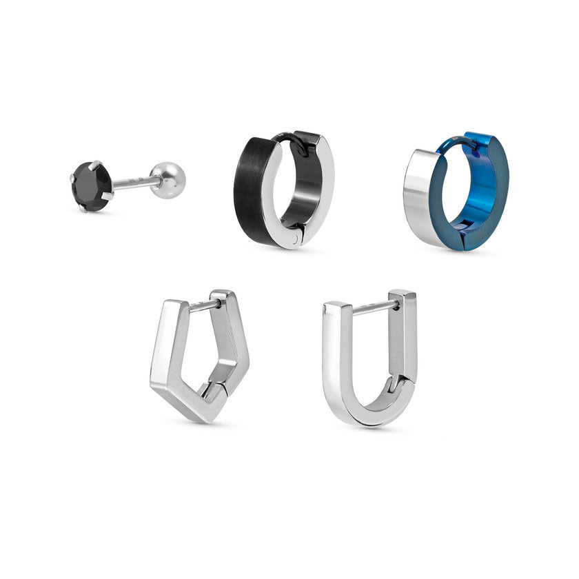 Nomination B-YOND HYPER EDITION Ohrschmuck-Set (5 Stk) aus Edelstahl (007_Mixcolor)