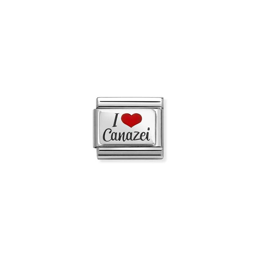 Nomination Composable Classic Symbole aus Edelstahl, Emaille und Silber (43_(I love Canazei))