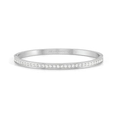 Nomination PRETTY BANGLES Armreif aus Edelstahl (Medium), mit Cubic Zirkonia besetzt (001_WEISS)