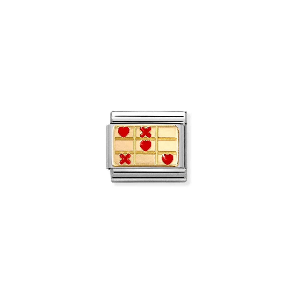 Nomination COMPOSABLE CLASSIC PLAETTCHEN Edelstahl, Email und 18k gold (71_(Liebe gewinnt, Rot))