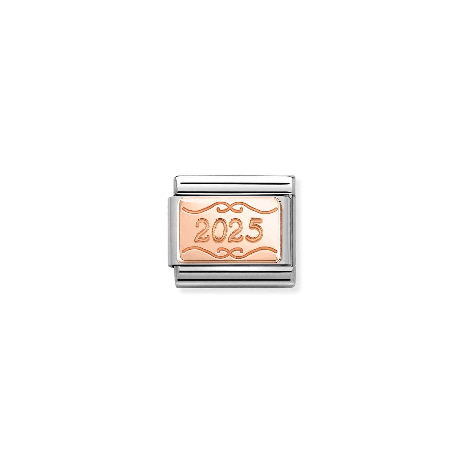 Nomination COMPOSABLE CLASSIC PLATTE aus Edelstahl, mit 9Kt Roseold verziert, (55_(2025))