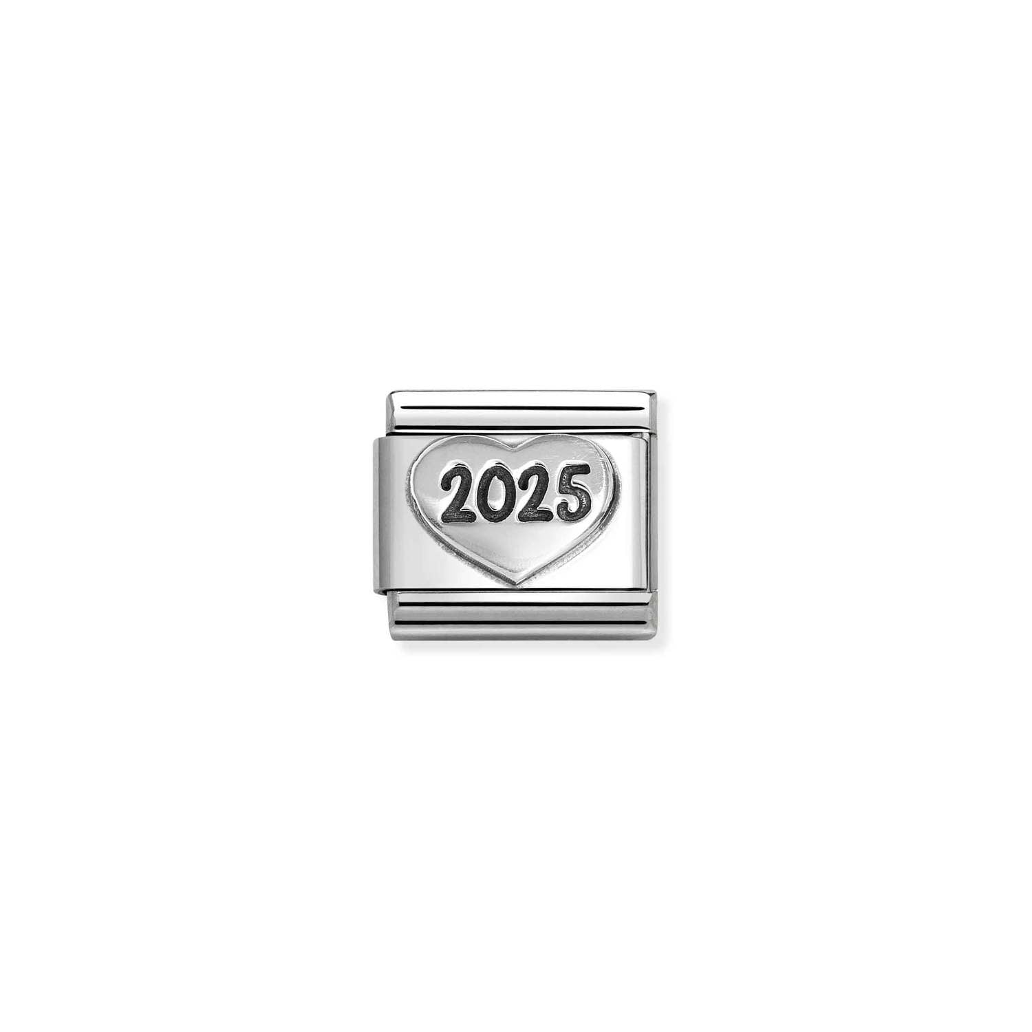 Nomination COMPOSABLE CLASSIC OXIDIERTE SYMBOLE aus Edelstahl, mit 925er Silber verziert, (77_(Herz 2025))