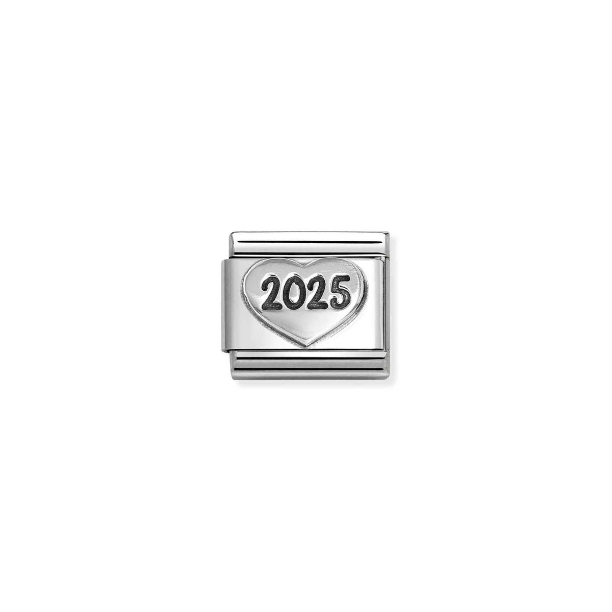 Nomination COMPOSABLE CLASSIC OXIDIERTE SYMBOLE aus Edelstahl, mit 925er Silber verziert, (77_(Herz 2025))