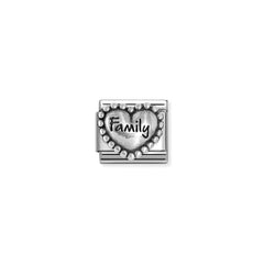 Nomination COMPOSABLE CLASSIC OXIDIERTE SYMBOLE aus Edelstahl, mit 925er Silber verziert, (84_(Family-Kugelherz))