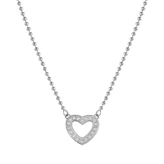 Nomination SOFFIO D'AMORE Halskette aus Edelstahl, dazu mit Cubic Zirkonia besetzter Anhänger (022_Herz)