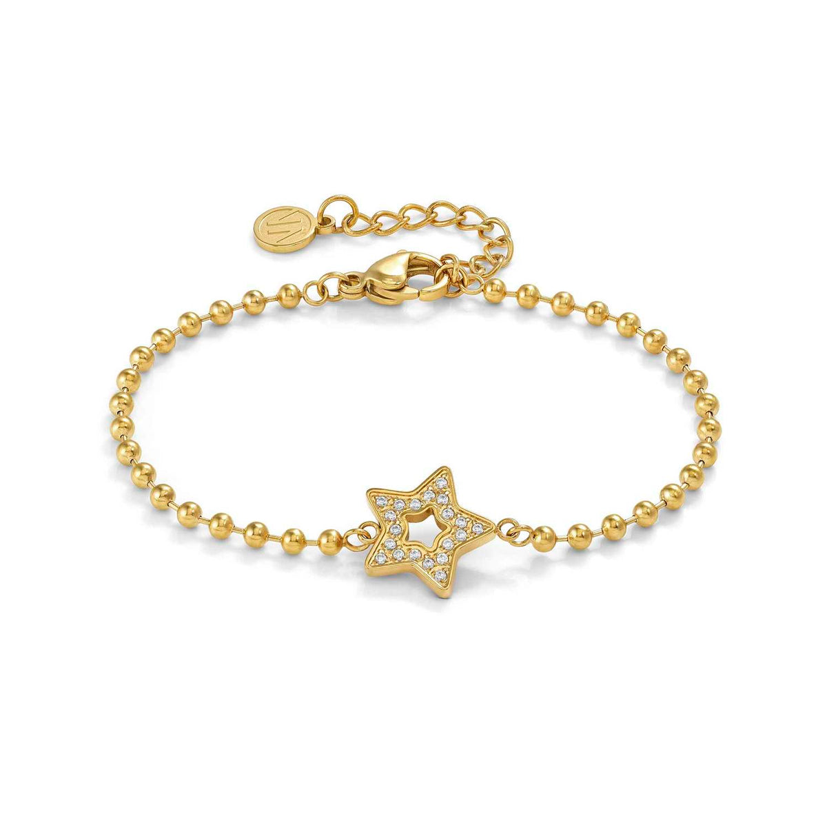 Nomination SOFFIO D'AMORE Armband aus Edelstahl, gold PVD-beschichtet, dazu mit Cubic Zirkonia besetztes Schmuckelement (023_Stern)