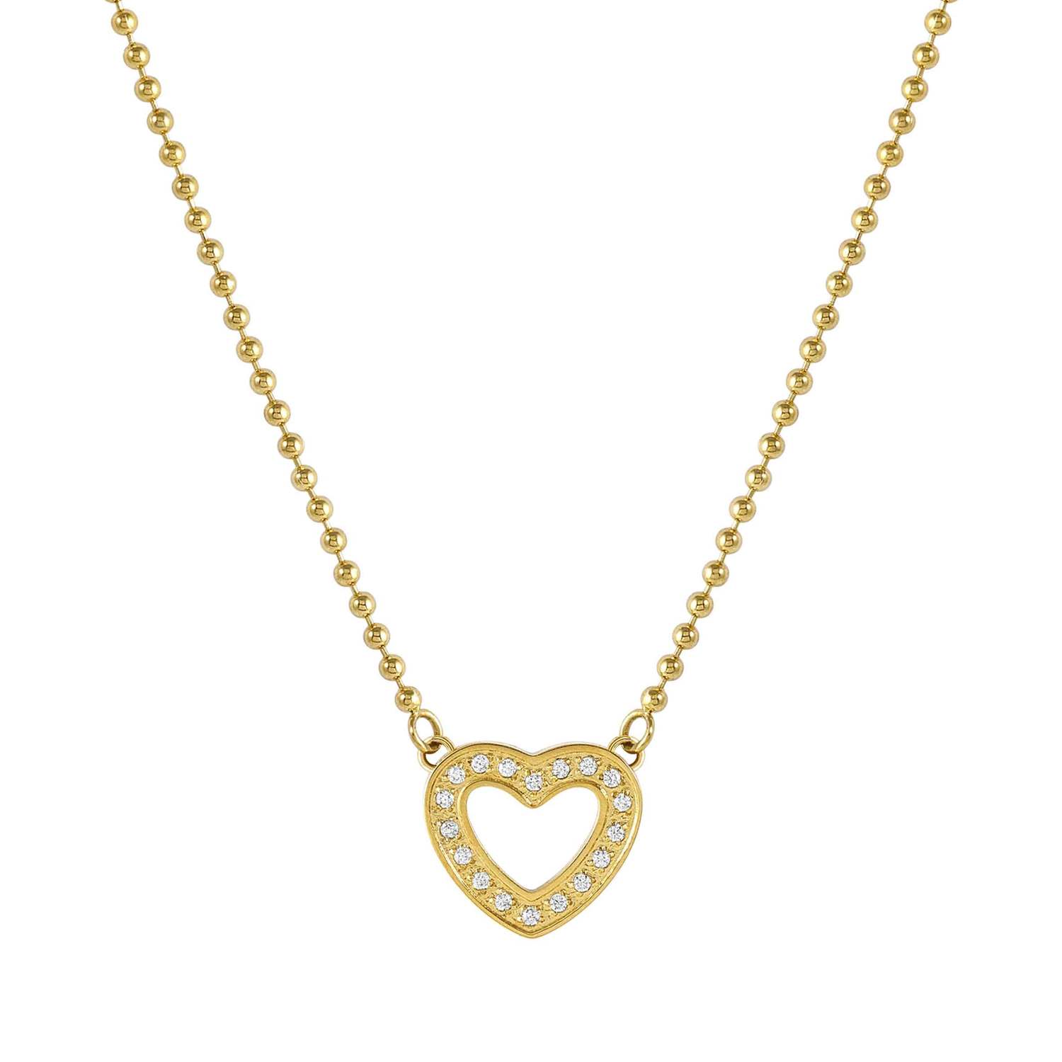 Nomination SOFFIO D'AMORE Halskette aus Edelstahl, gold PVD-beschichtet, dazu mit Cubic Zirkonia besetzter Anhänger (022_Herz)