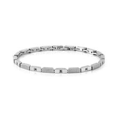 Nomination STRONG DIAMOND Armband aus Edelstahl, mit 8 Diamanten verziert (007_SCHWARZ)
