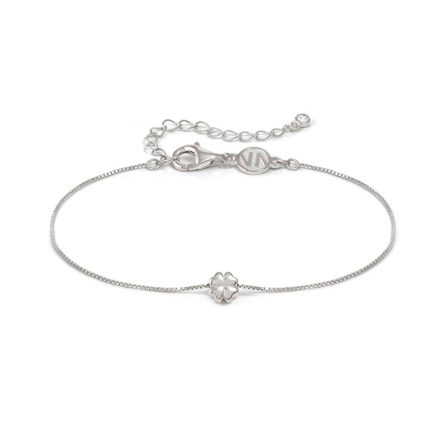 Nomination ARMONICA Armband aus 925er Silber, dazu 1 Schmuckelement, Verschluss mit Cubic Zirkonia verziert (001_Kleeblatt Silber)
