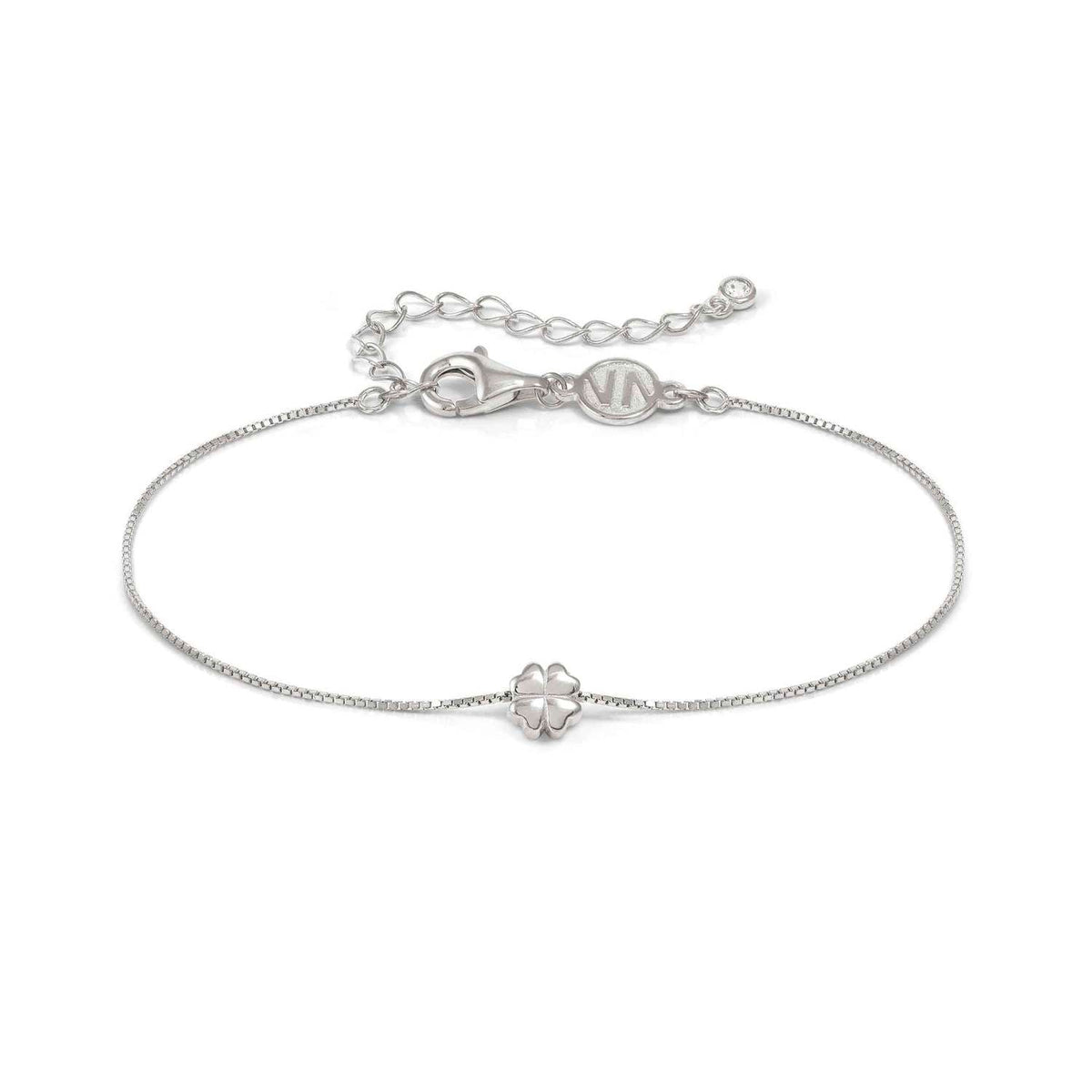 Nomination ARMONICA Armband aus 925er Silber, dazu 1 Schmuckelement, Verschluss mit Cubic Zirkonia verziert (001_Kleeblatt Silber)