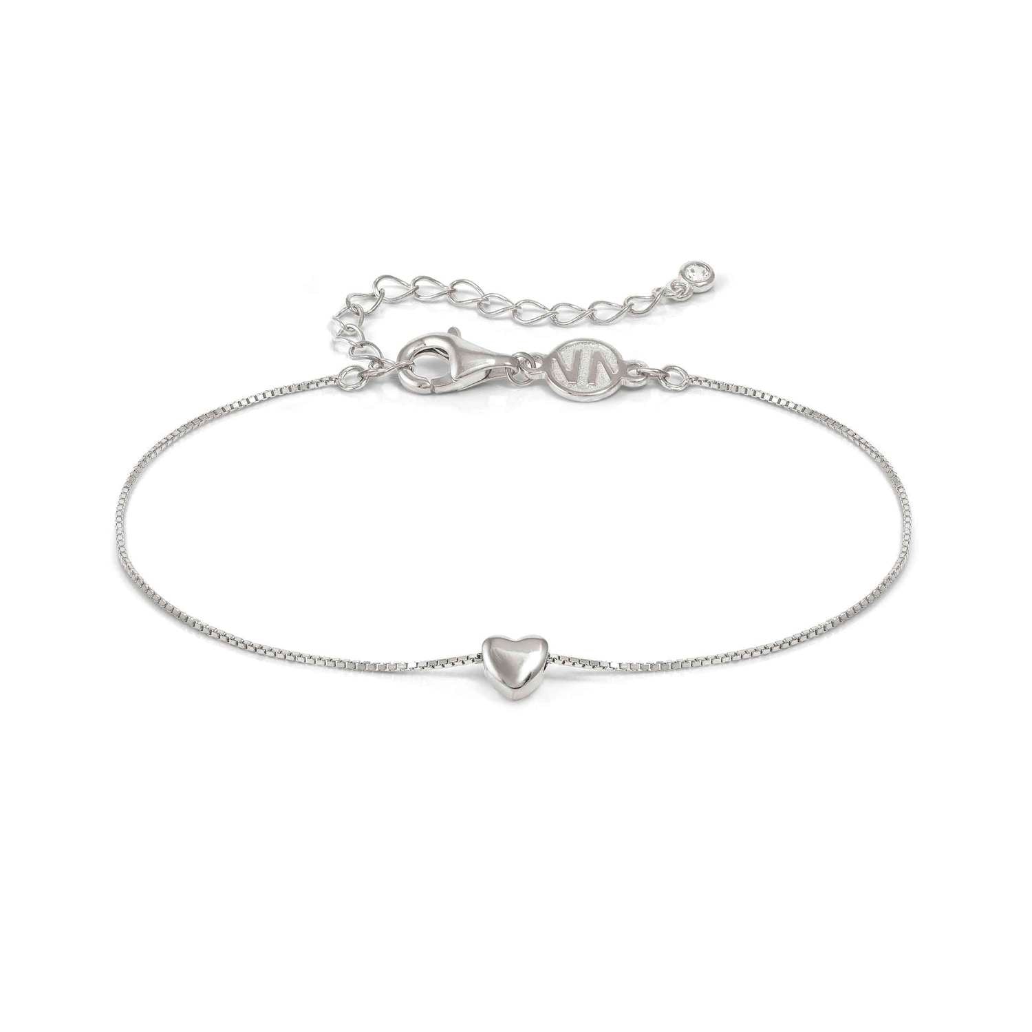 Nomination ARMONICA Armband aus 925er Silber, dazu 1 Schmuckelement, Verschluss mit Cubic Zirkonia verziert (004_Herz Silber)